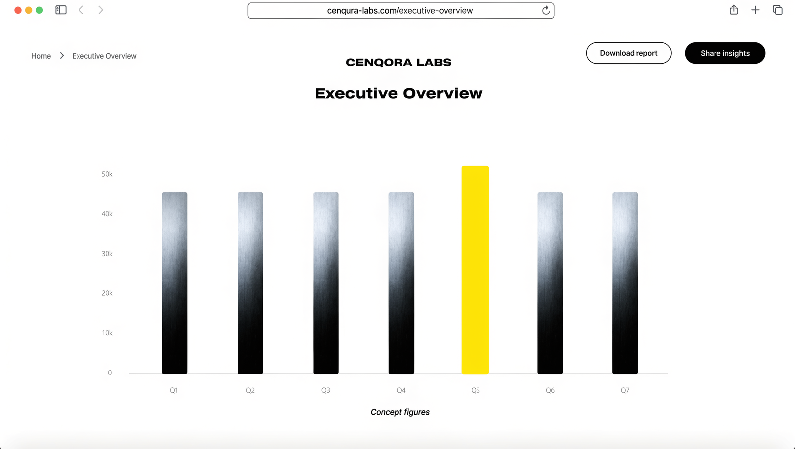 Concept executive overview for Cenqora executive visibility — not client work