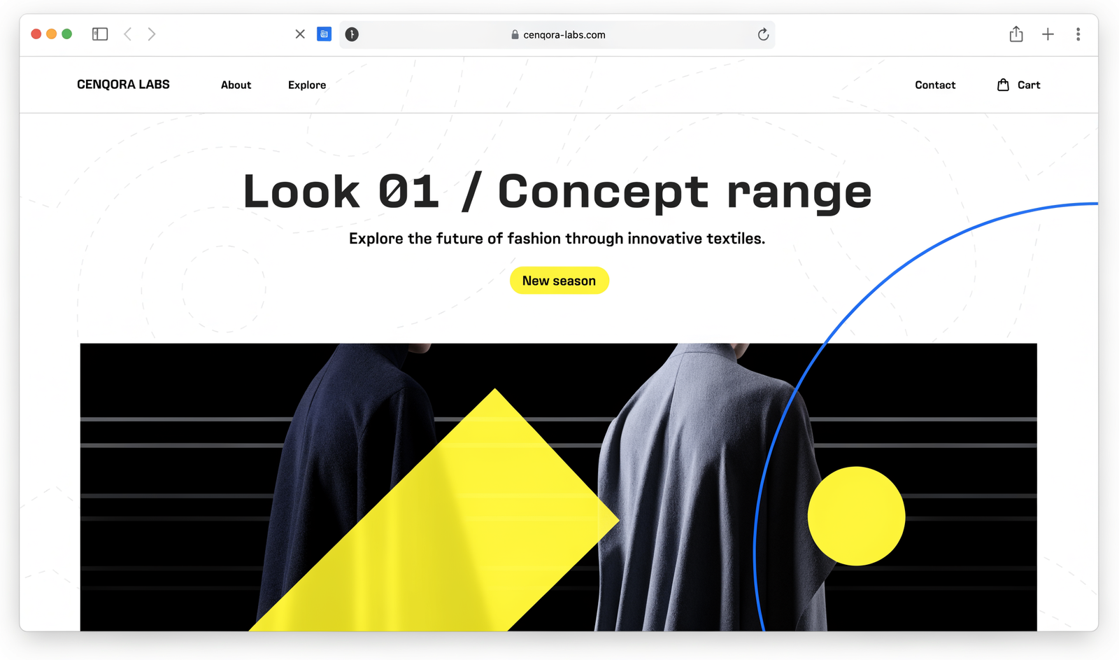 Concept campaign landing for Cenqora premium commerce — not client work